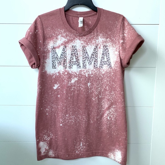 Mama distressed graphic tee leopard top Mom shirt - Picture 3 of 7
